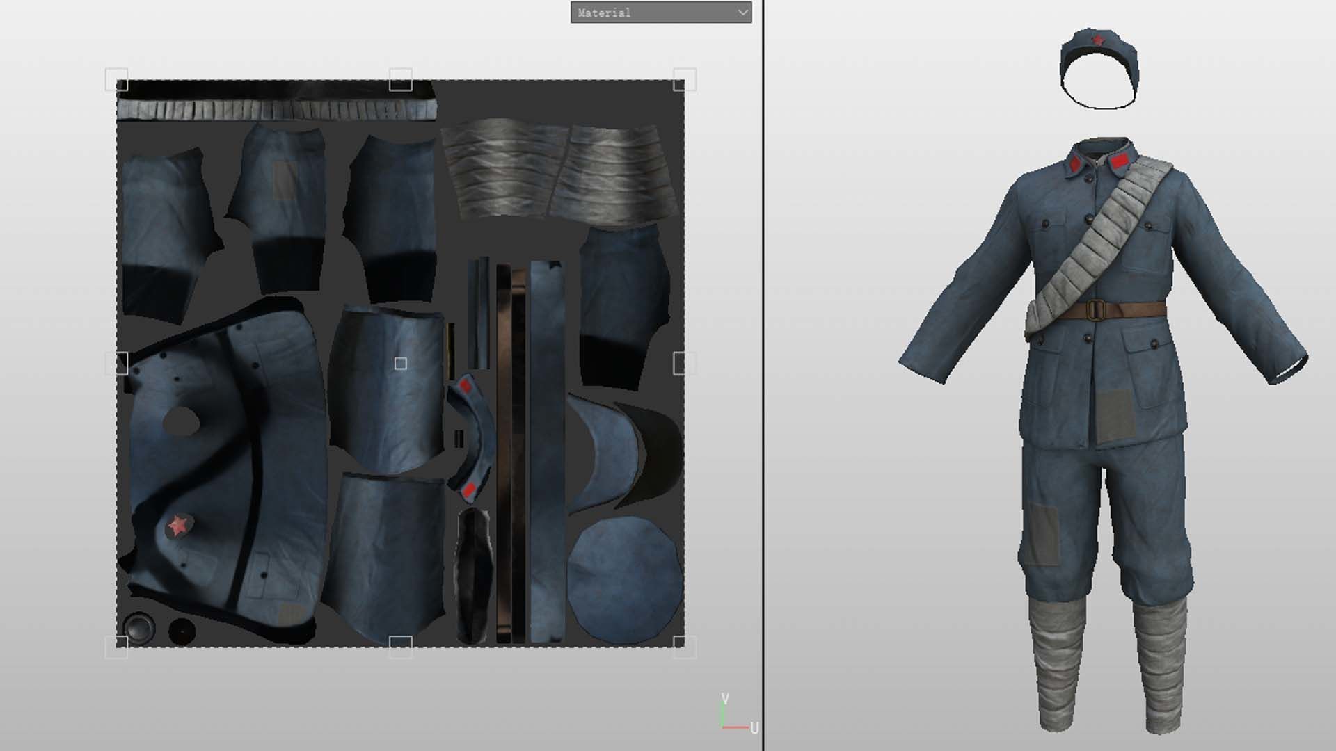 China soldier Low-poly 3D model_14