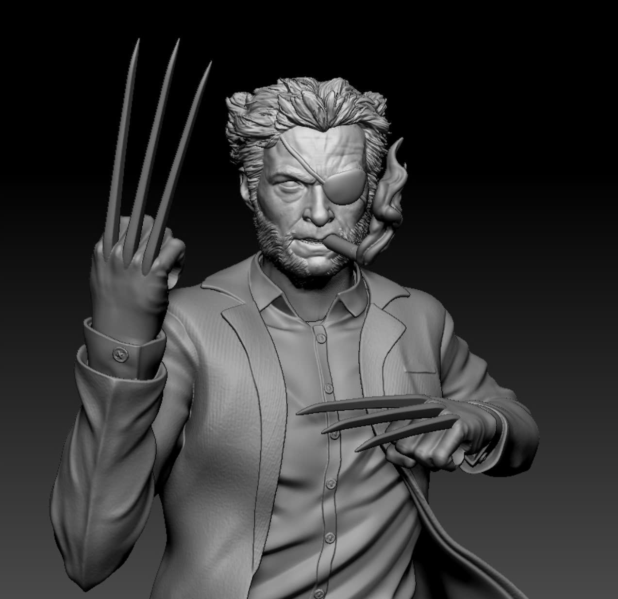HUGH JACKMAN - WOLVERINE 3D print model_1