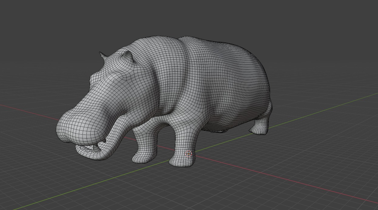 African Wildlife 3D Hippo Base Mesh Free low-poly 3D model_13