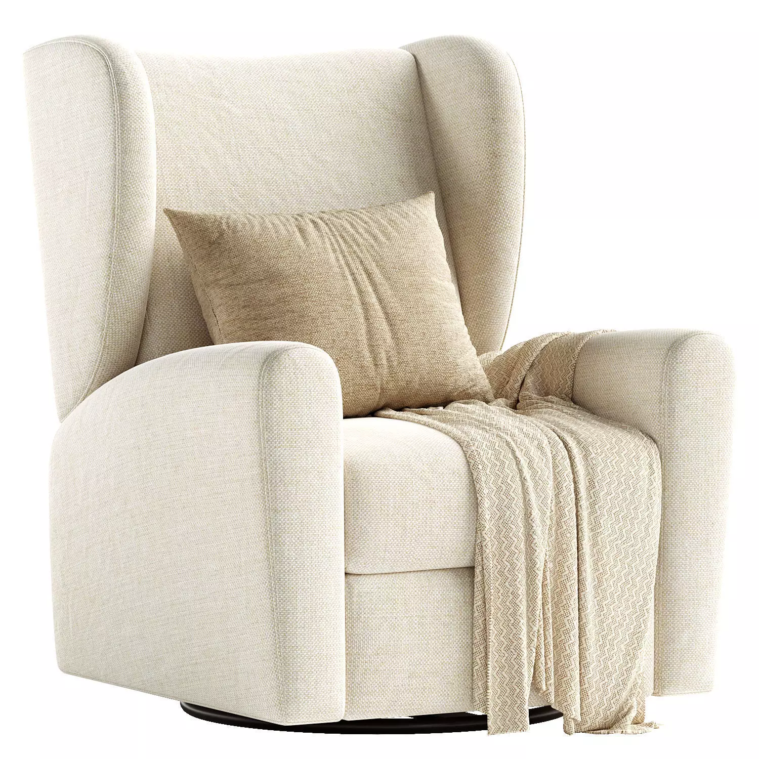 Seesaw Cream Nursery Power Recliner Chair 3D model
