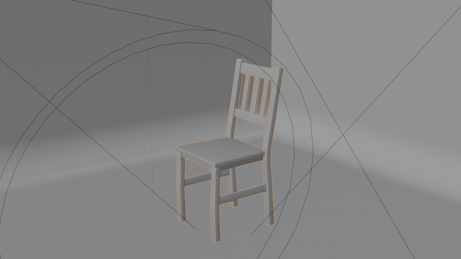 Wooden Chair Low-Poly  Low-poly 3D model_4
