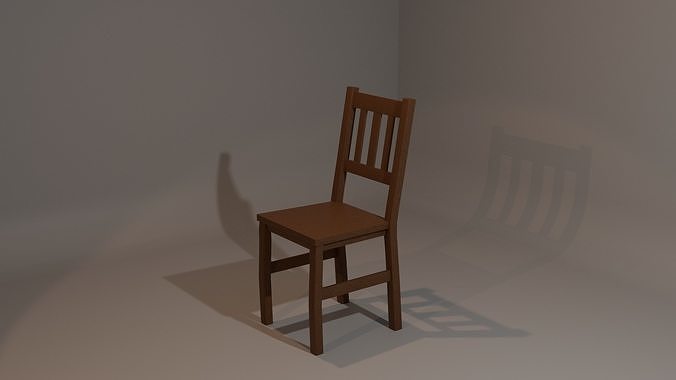 Wooden Chair Low-Poly  Low-poly 3D model