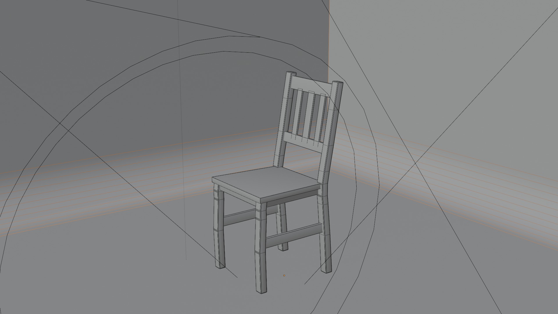 Wooden Chair Low-Poly  Low-poly 3D model_5