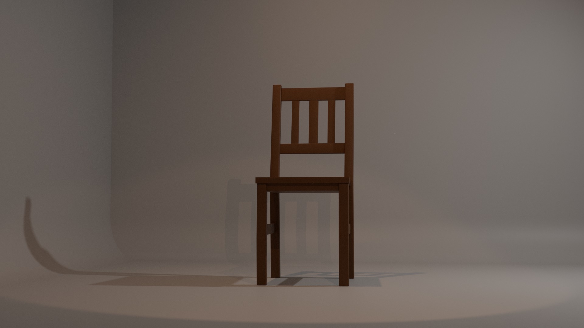 Wooden Chair Low-Poly  Low-poly 3D model_2