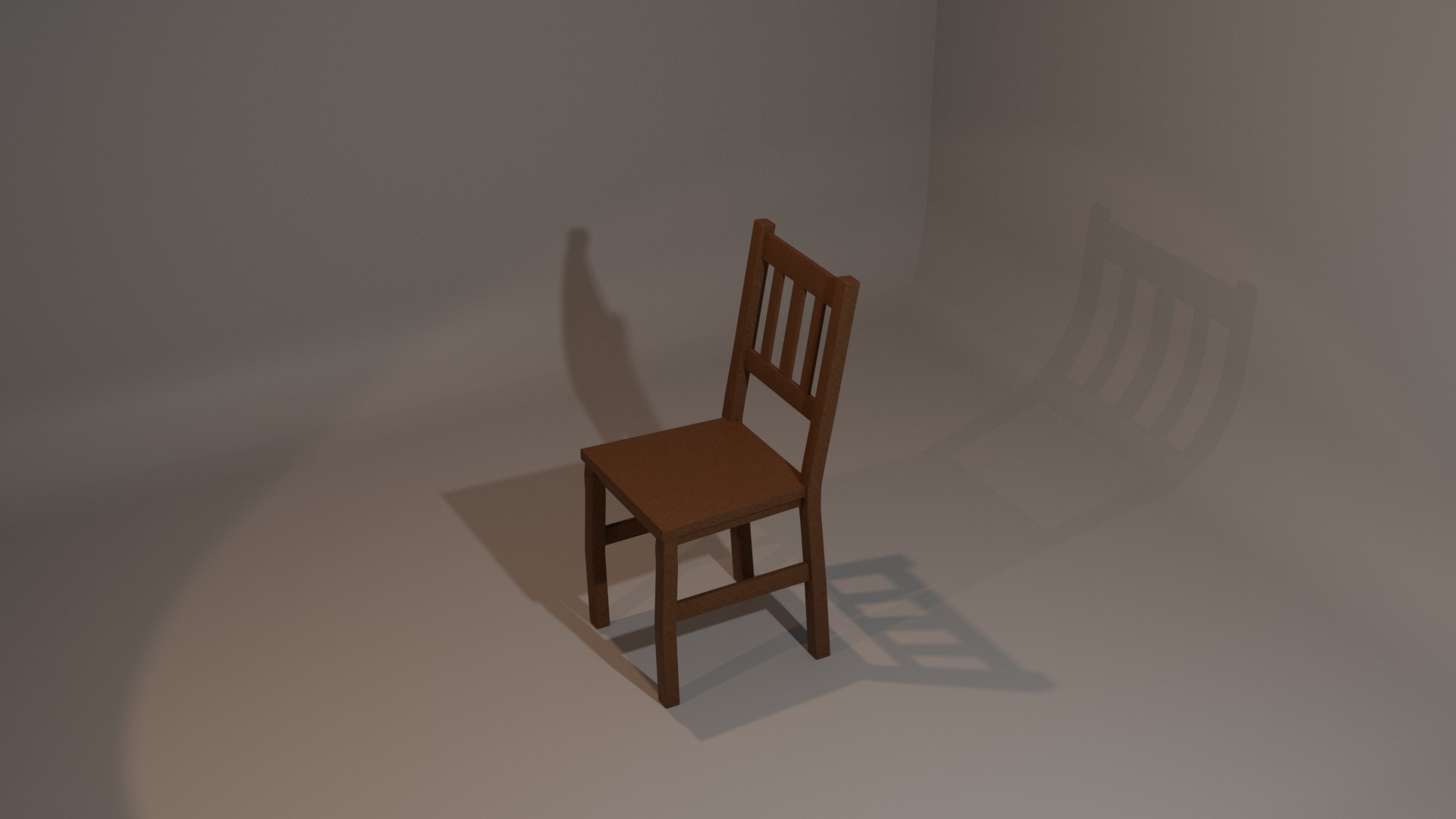 Wooden Chair Low-Poly  Low-poly 3D model_3