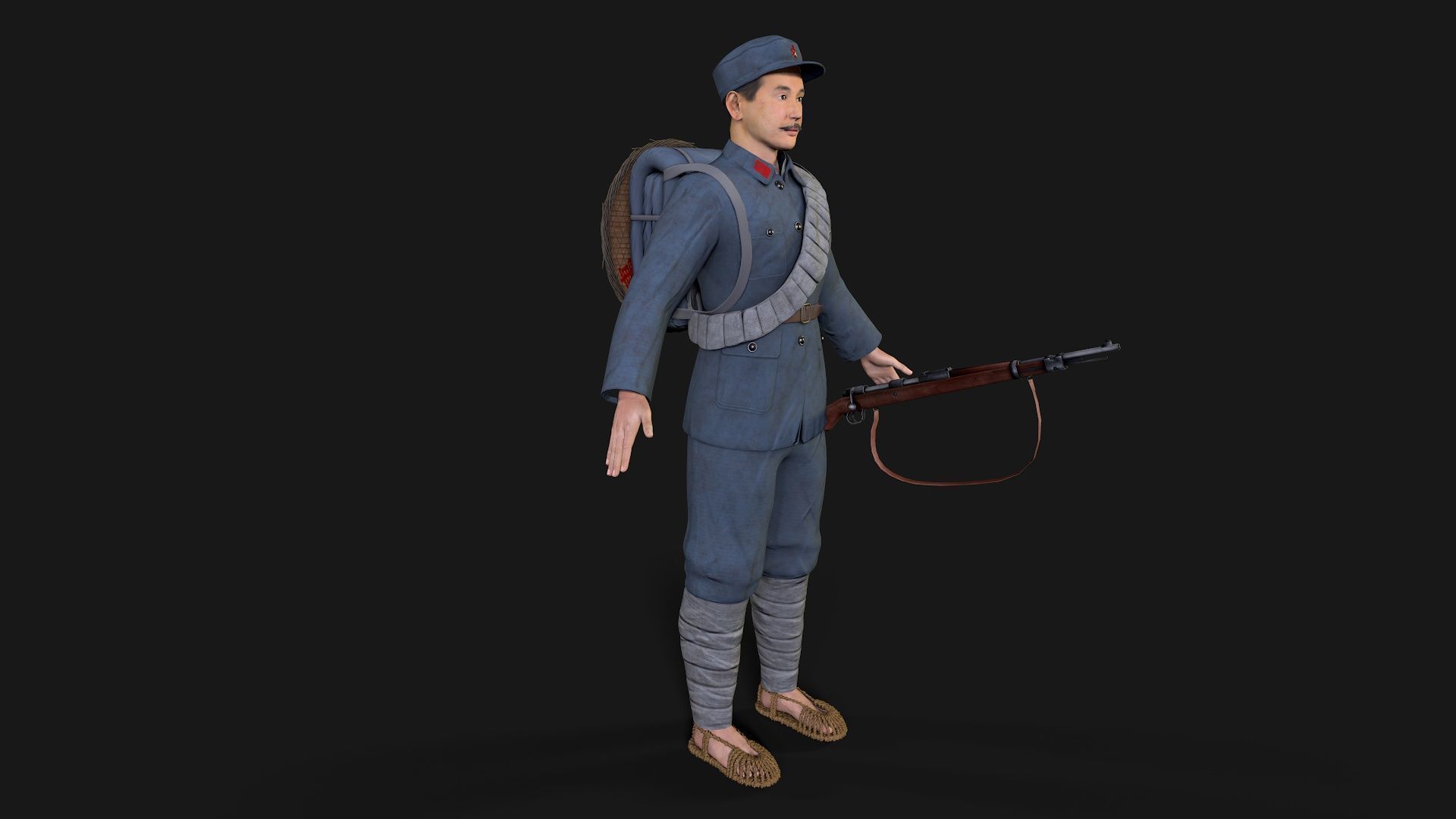 The eighth route army the red army new Low-poly 3D model_3
