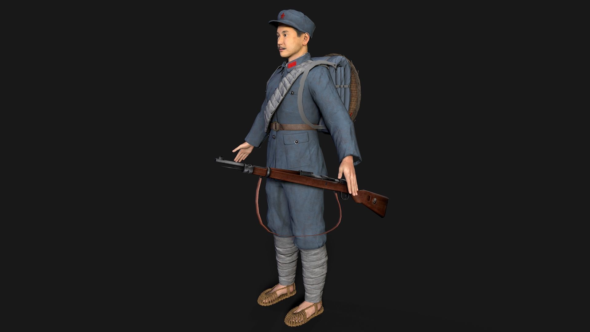 The eighth route army the red army new Low-poly 3D model_2