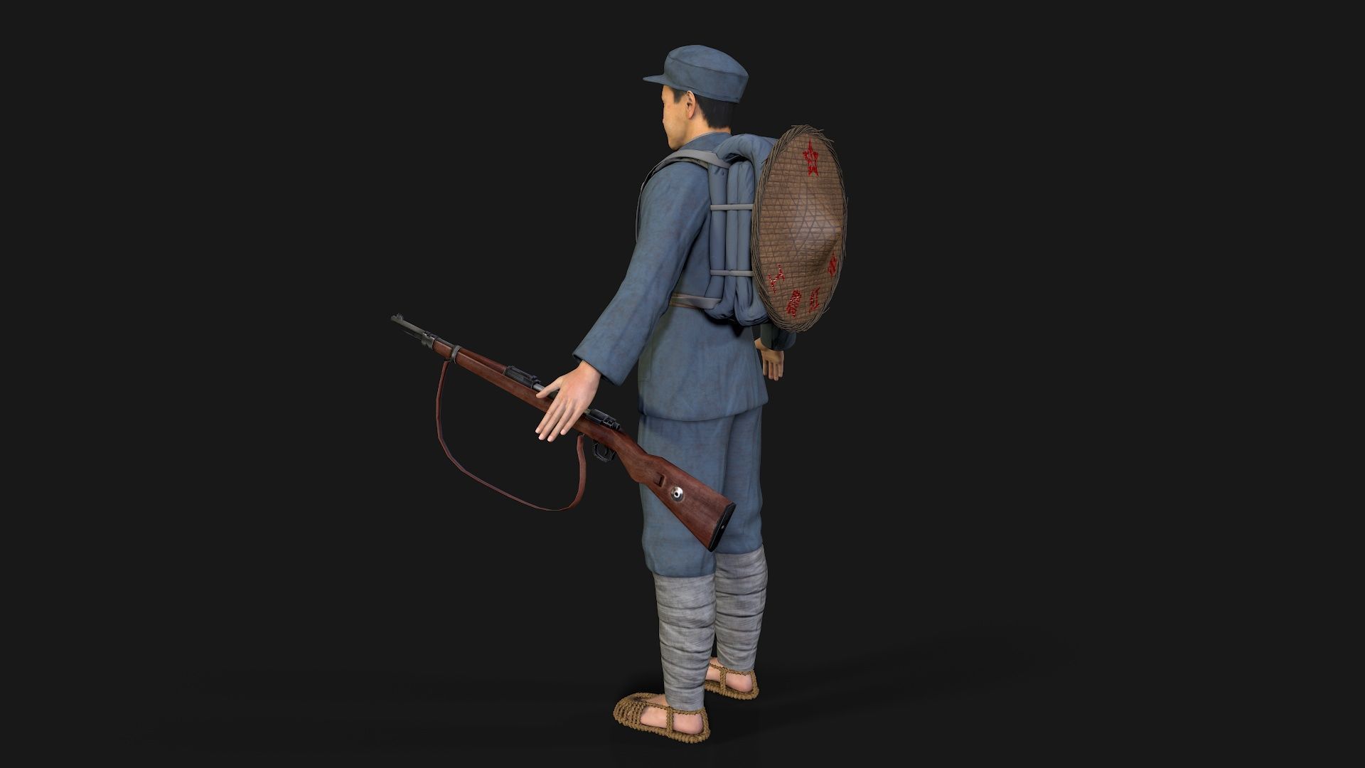 The eighth route army the red army new Low-poly 3D model_4