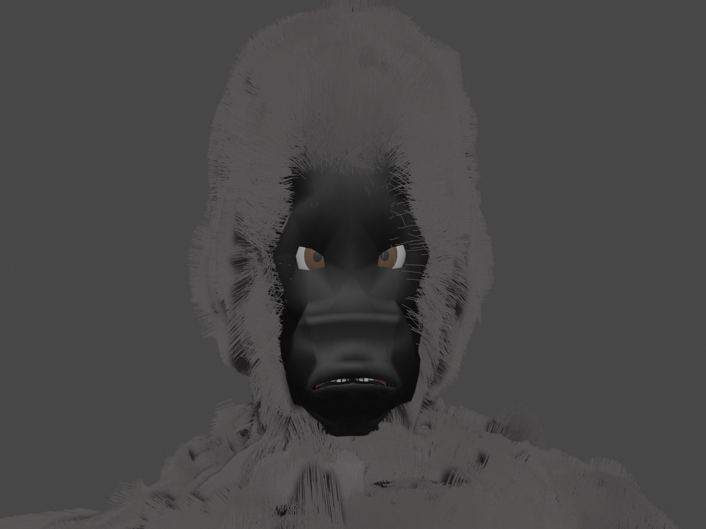 Gibbon Low-poly 3D model_4