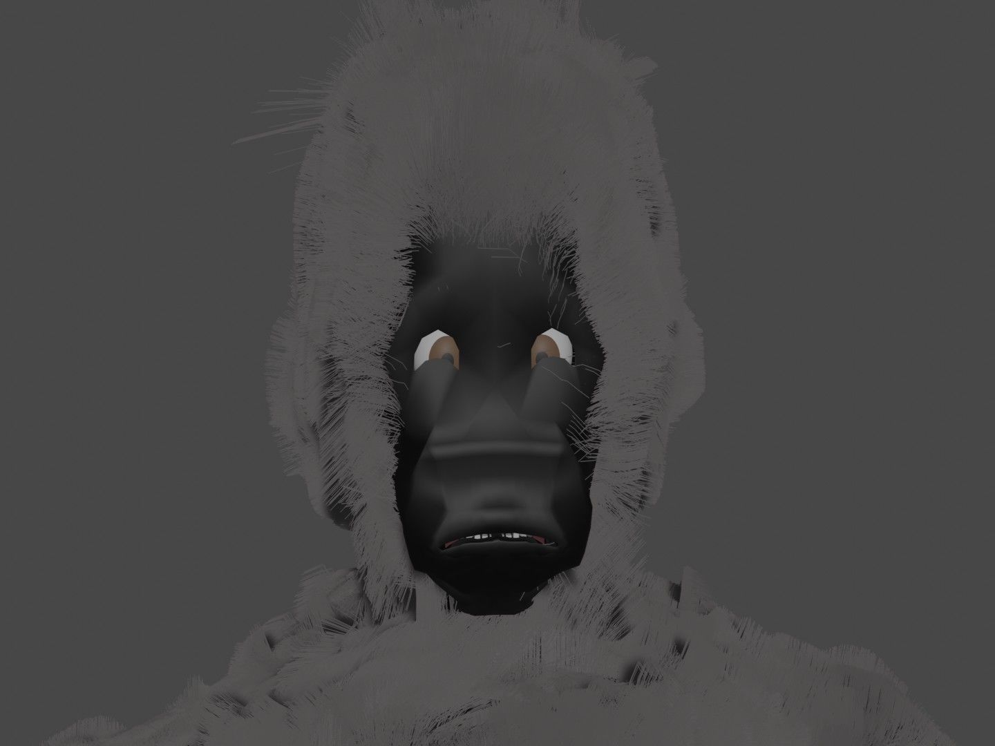 Gibbon Low-poly 3D model_6