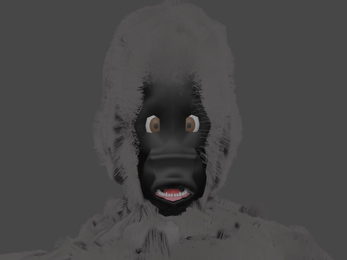 Gibbon Low-poly 3D model_5