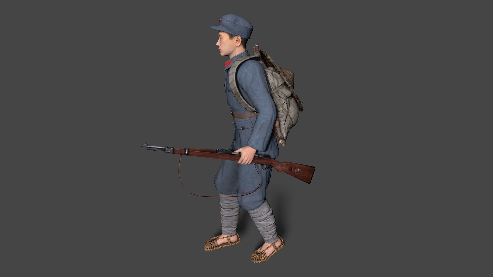 solider Low-poly 3D model_8