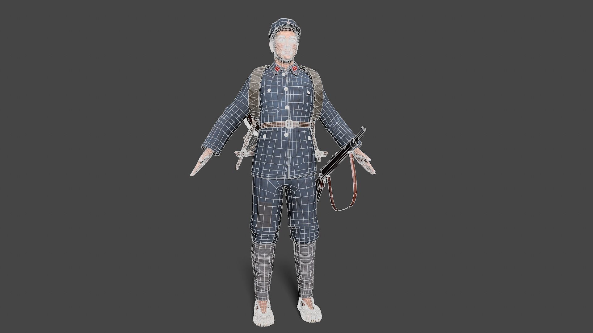 solider Low-poly 3D model_16
