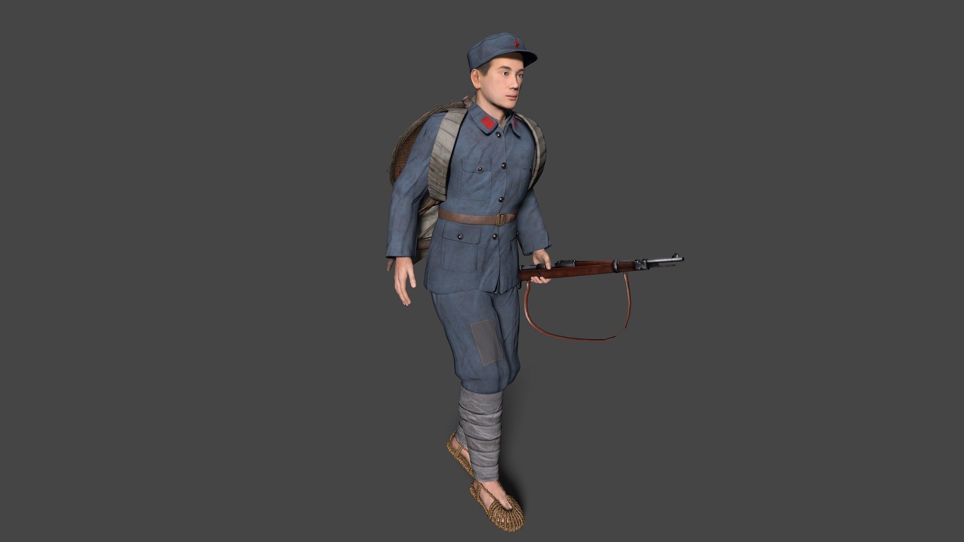 solider Low-poly 3D model_9