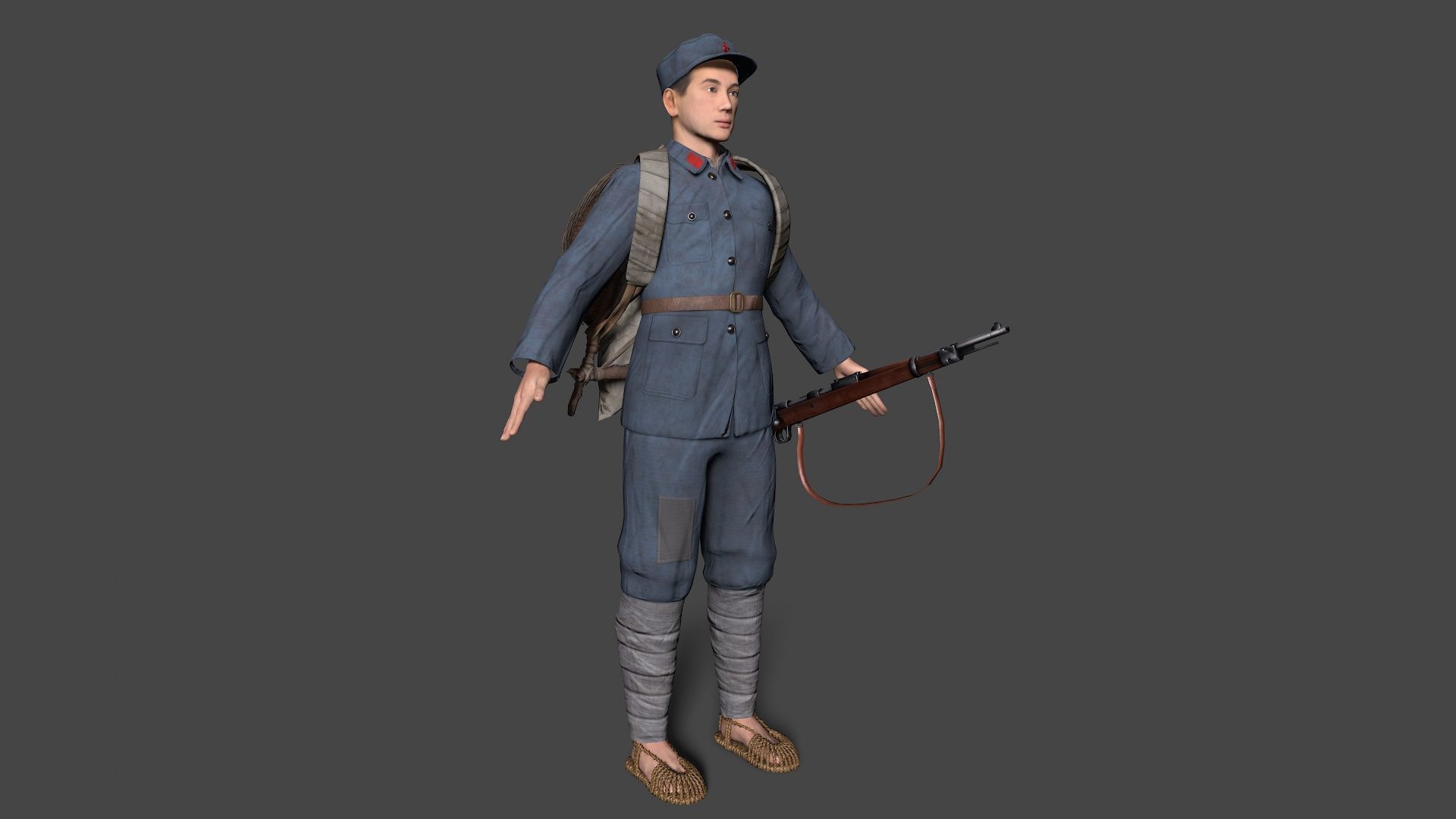 solider Low-poly 3D model_15