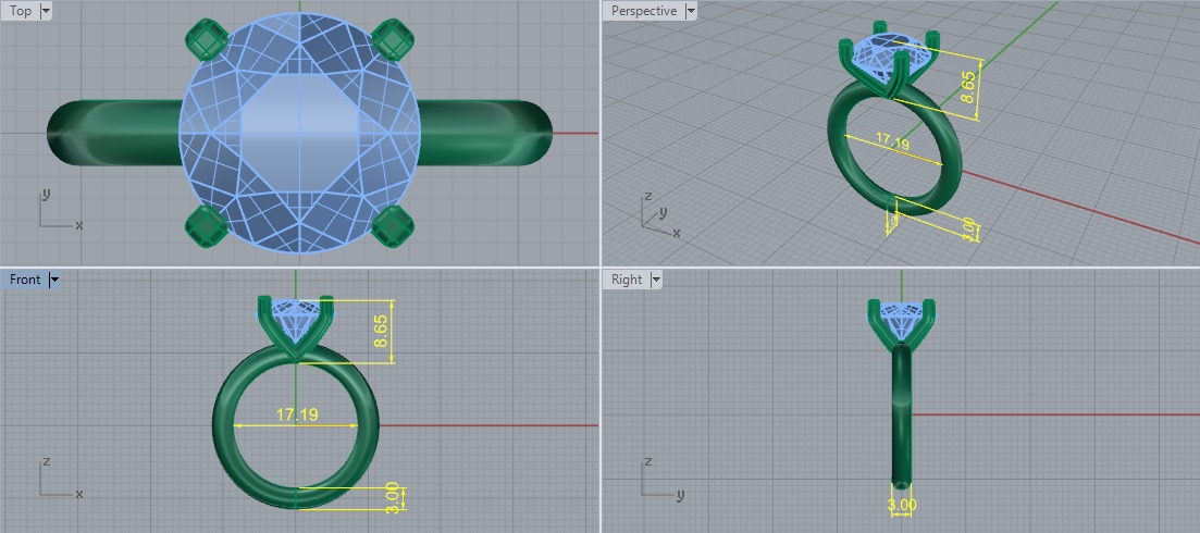 Solitaire ring Model 6097 3D print model_6