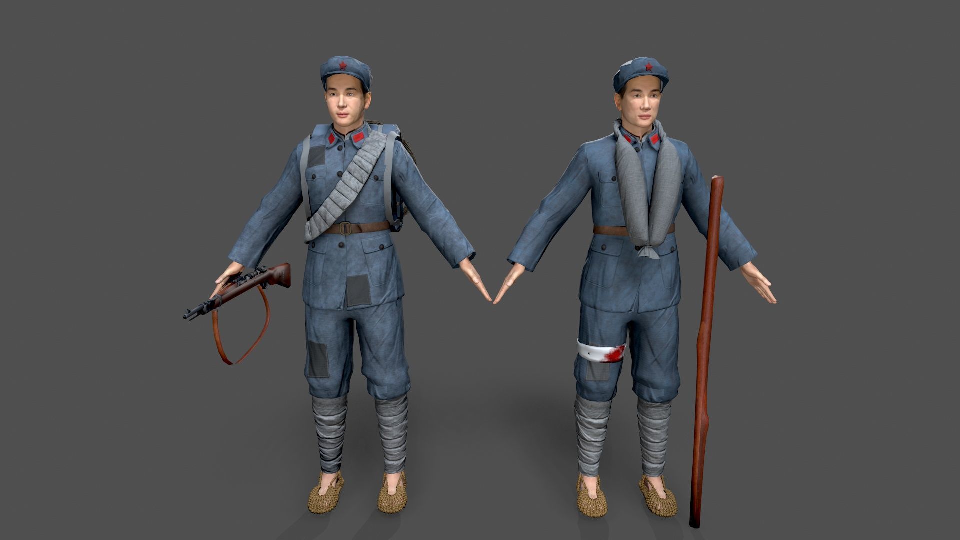 solider Low-poly 3D model_6