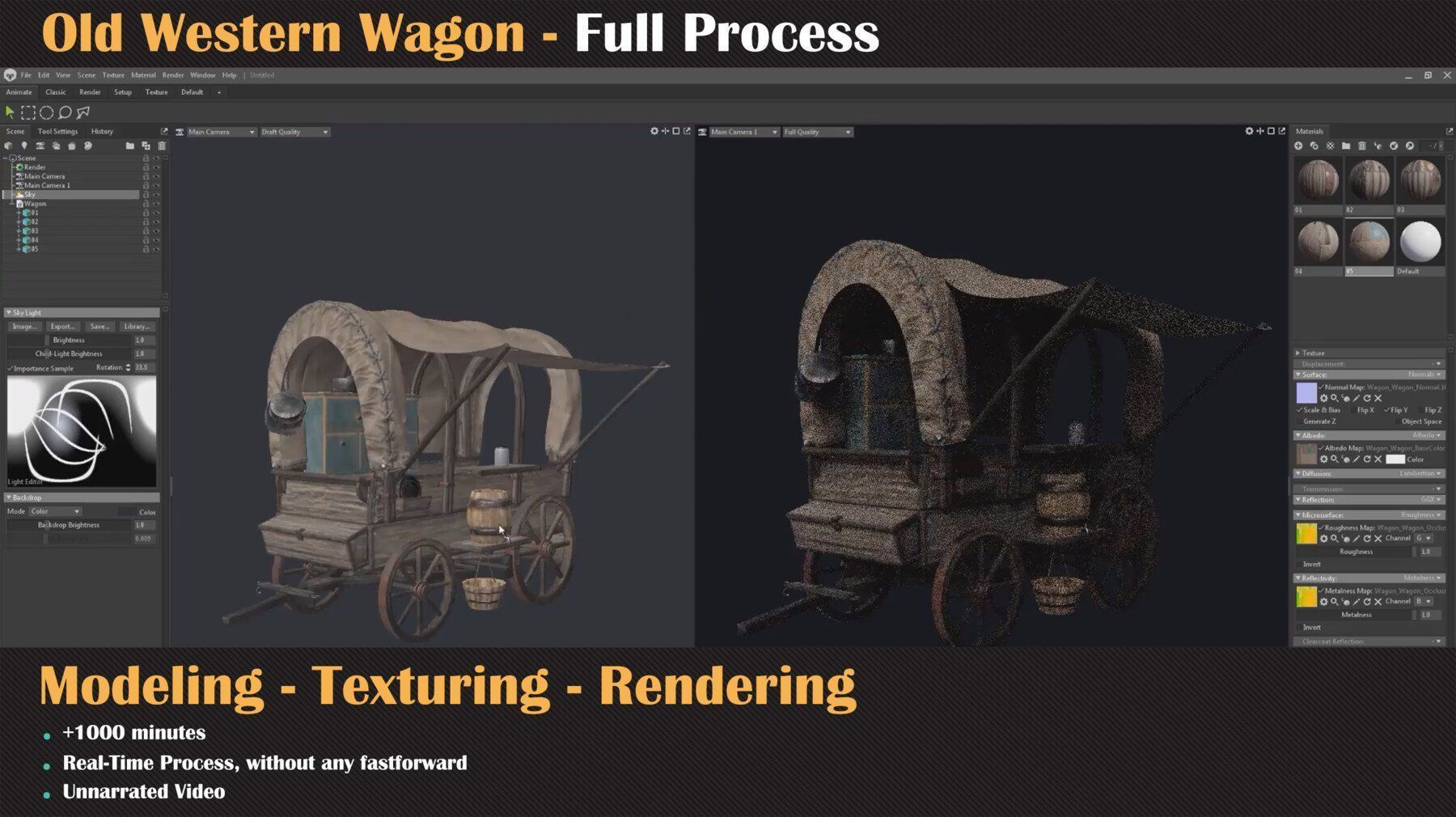 Old Western Wagon Tutorial Full Process 3D model_7