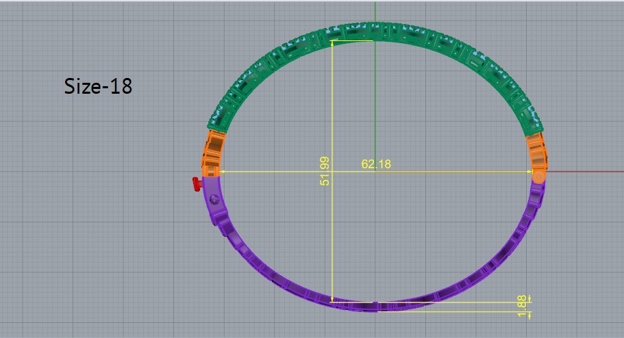 Bracelet size18 Model 6081 3D print model_5