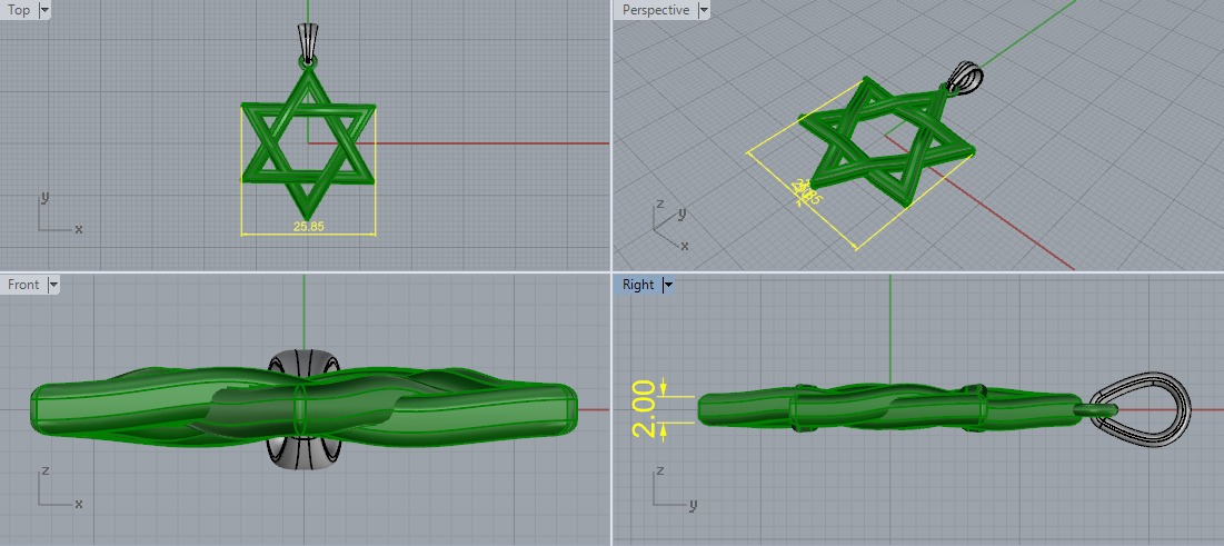 Star Pendant Model 6075 3D print model_6