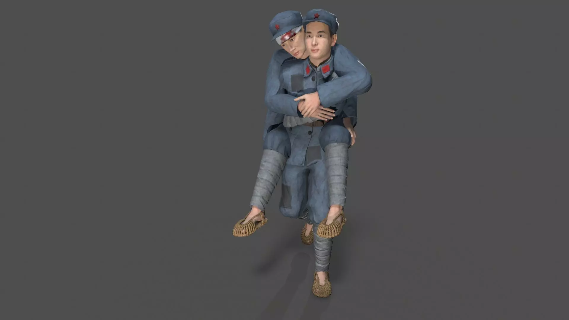 the wounded Low-poly 3D model_0