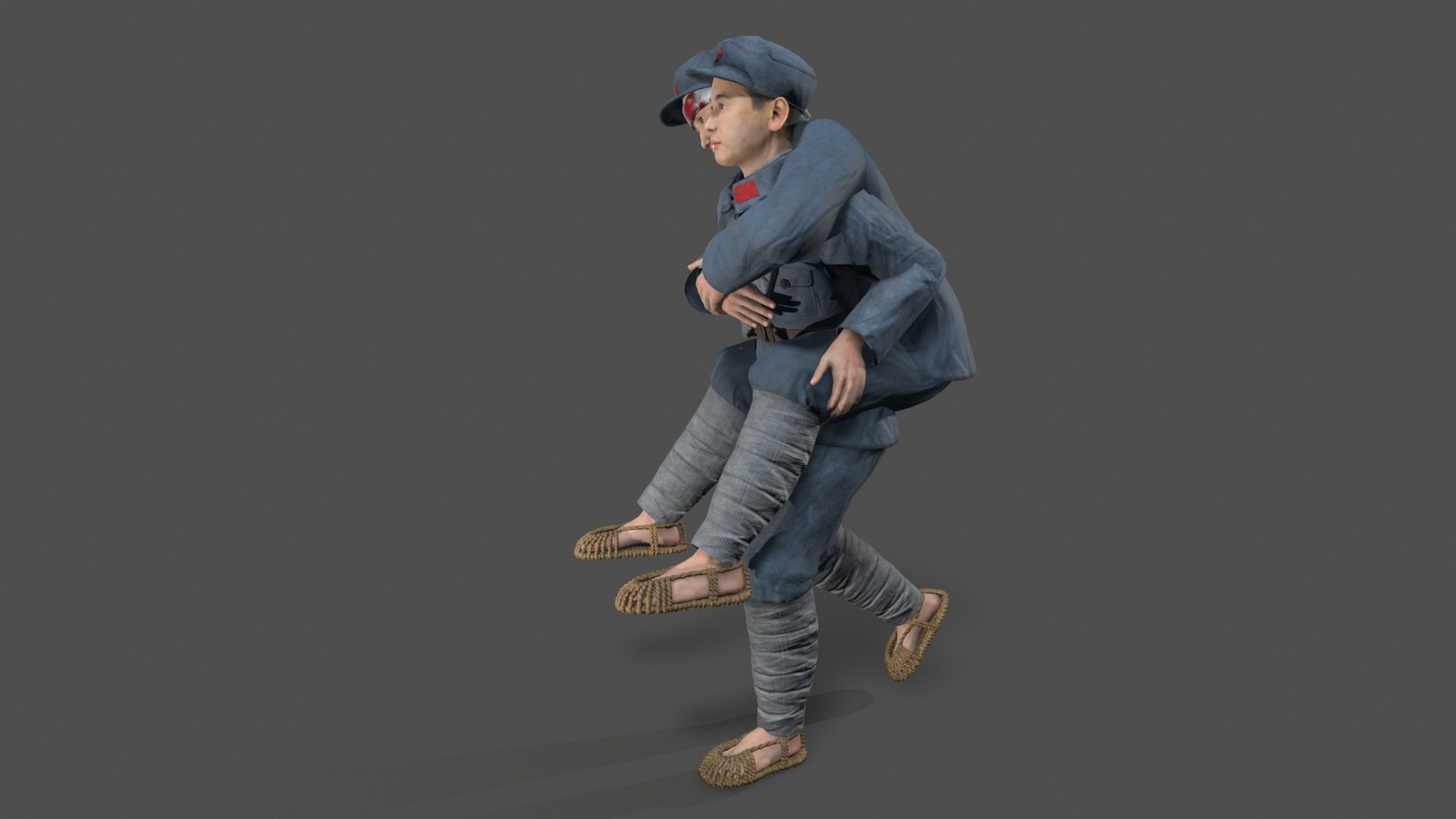 the wounded Low-poly 3D model_6