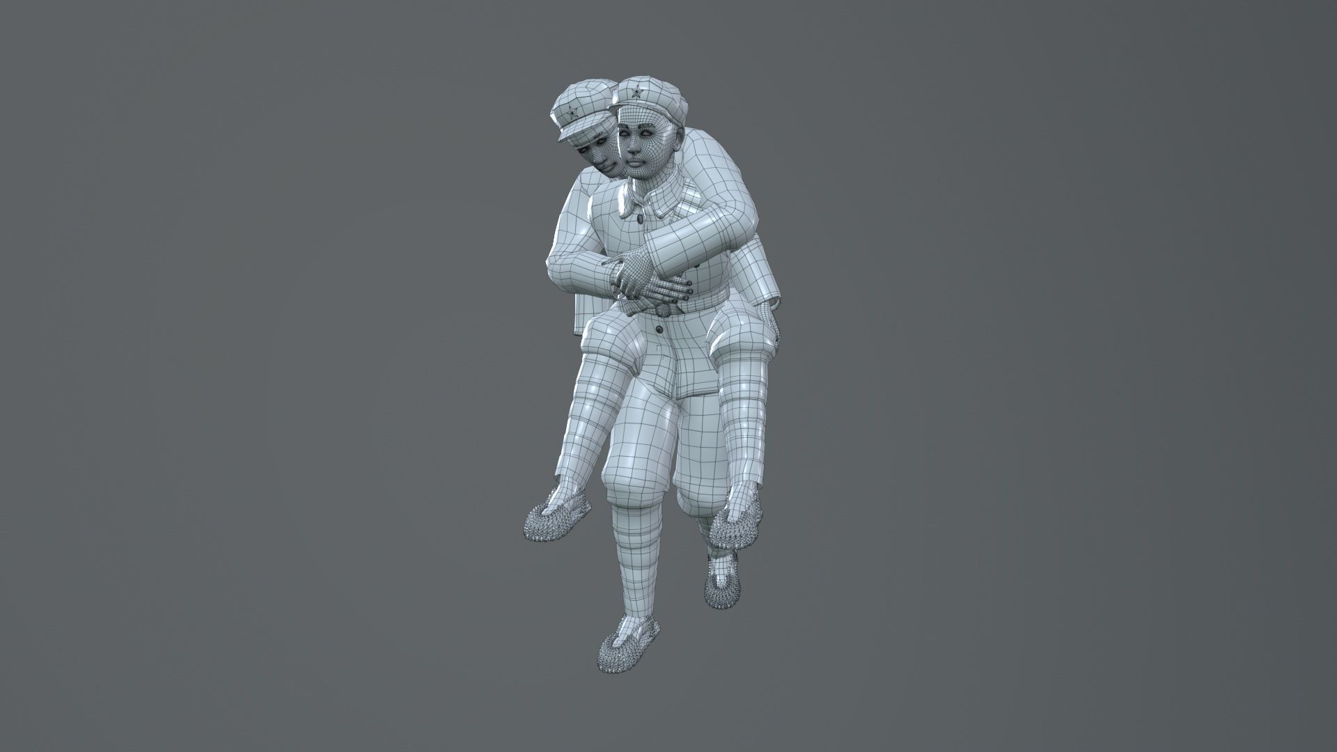 the wounded Low-poly 3D model_15