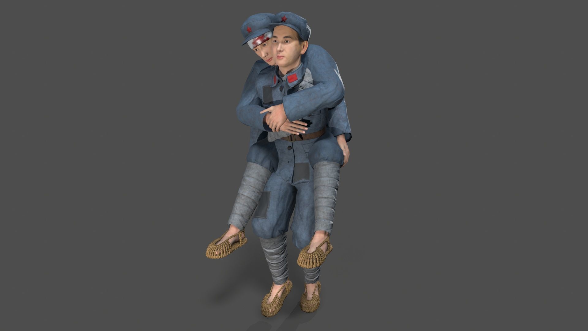 the wounded Low-poly 3D model_10