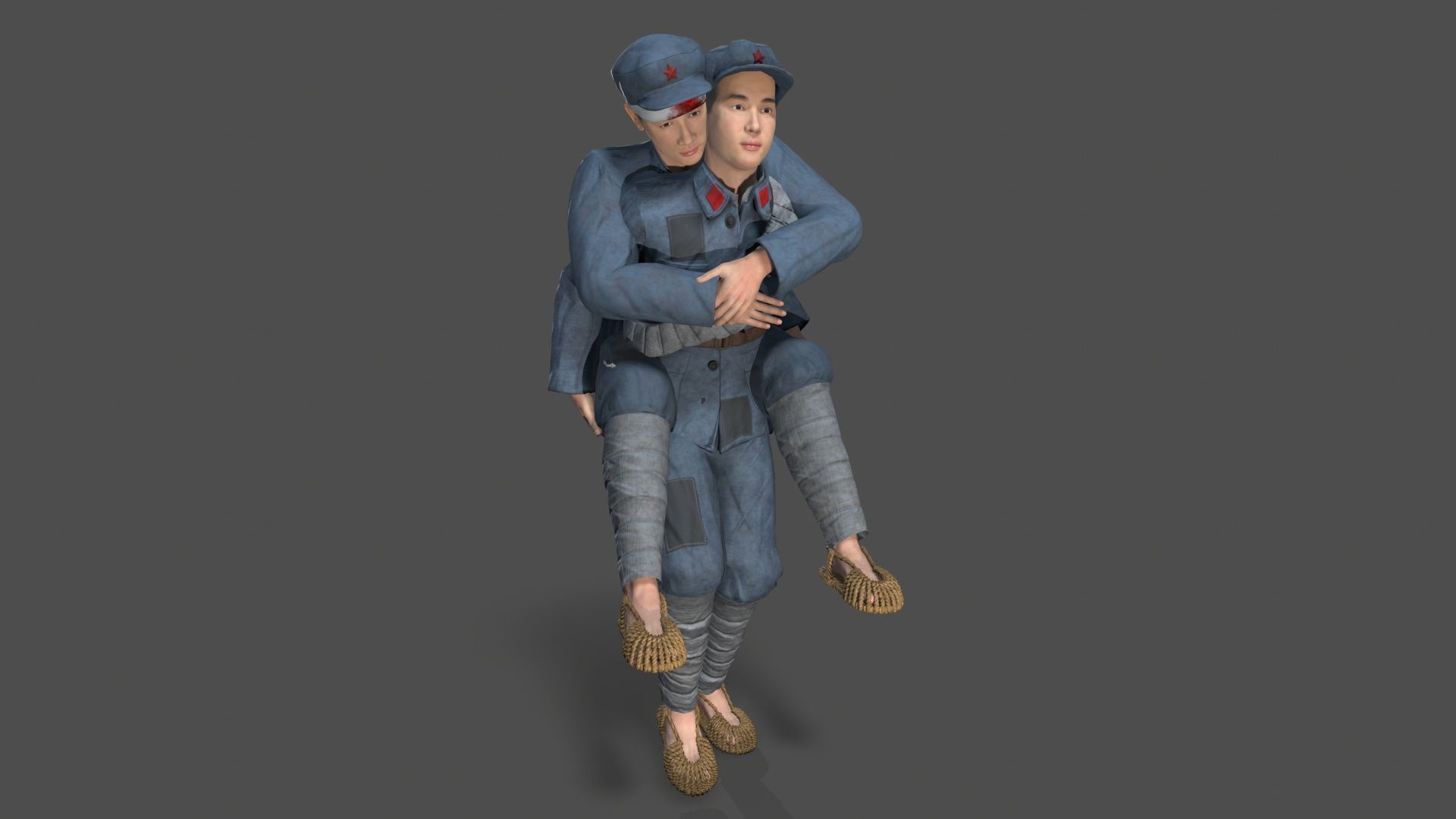 the wounded Low-poly 3D model_9