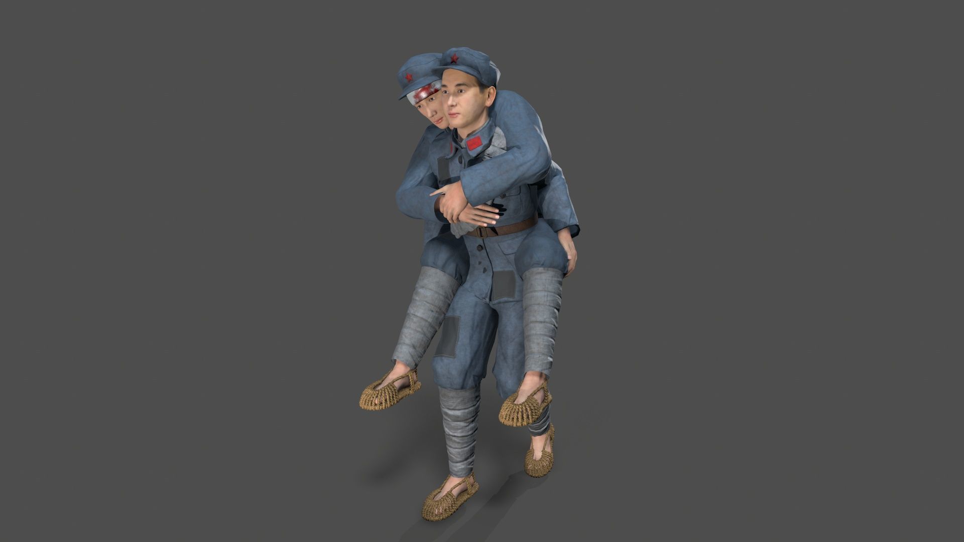 the wounded Low-poly 3D model_11