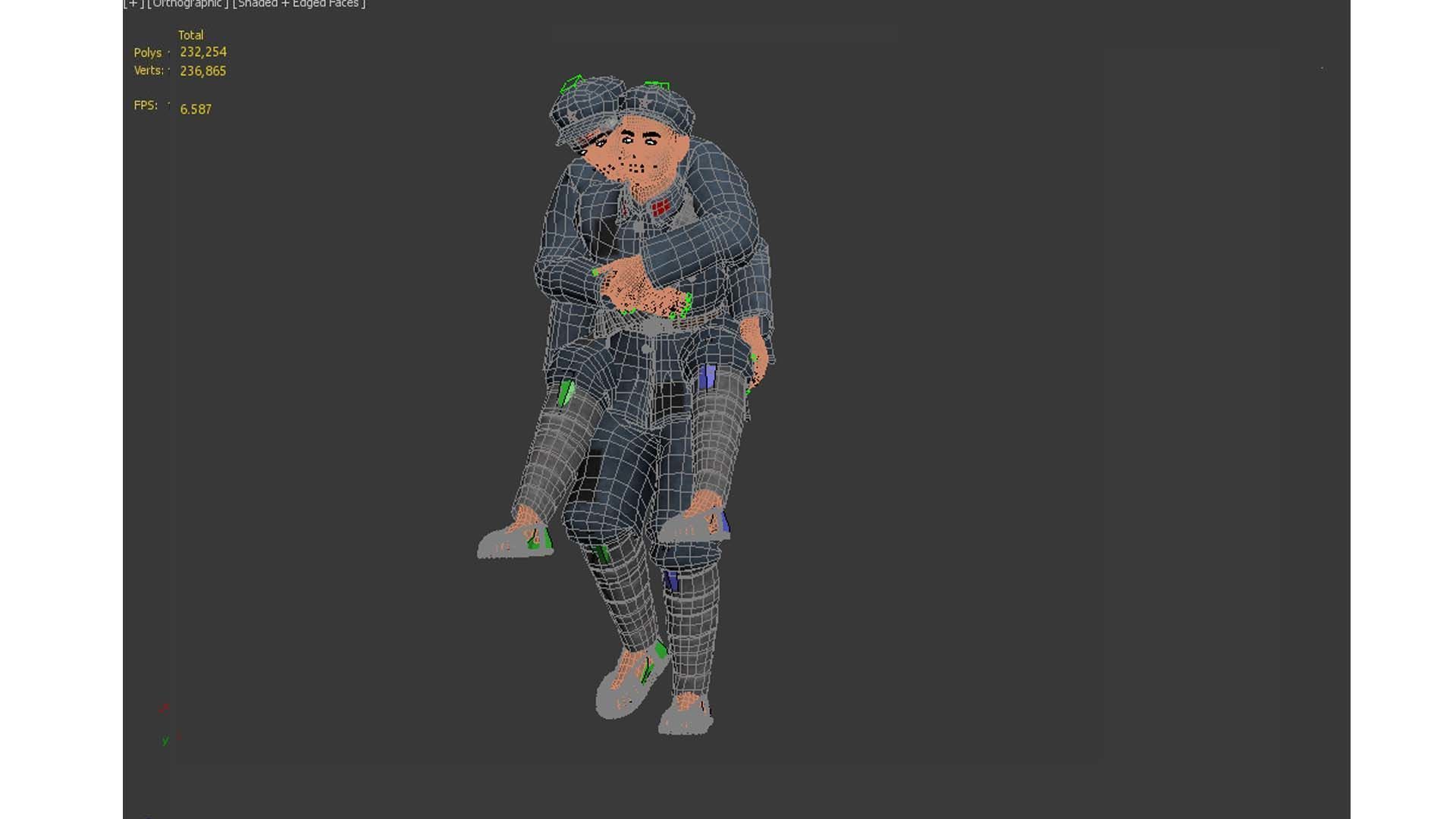 the wounded Low-poly 3D model_12