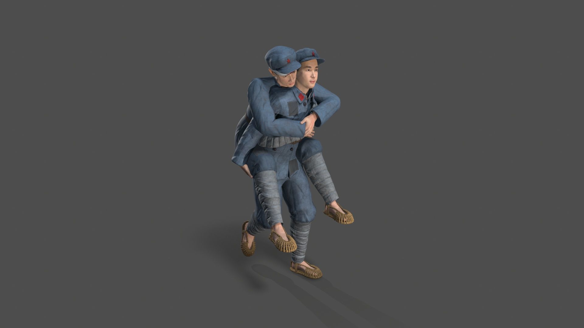 the wounded Low-poly 3D model_5