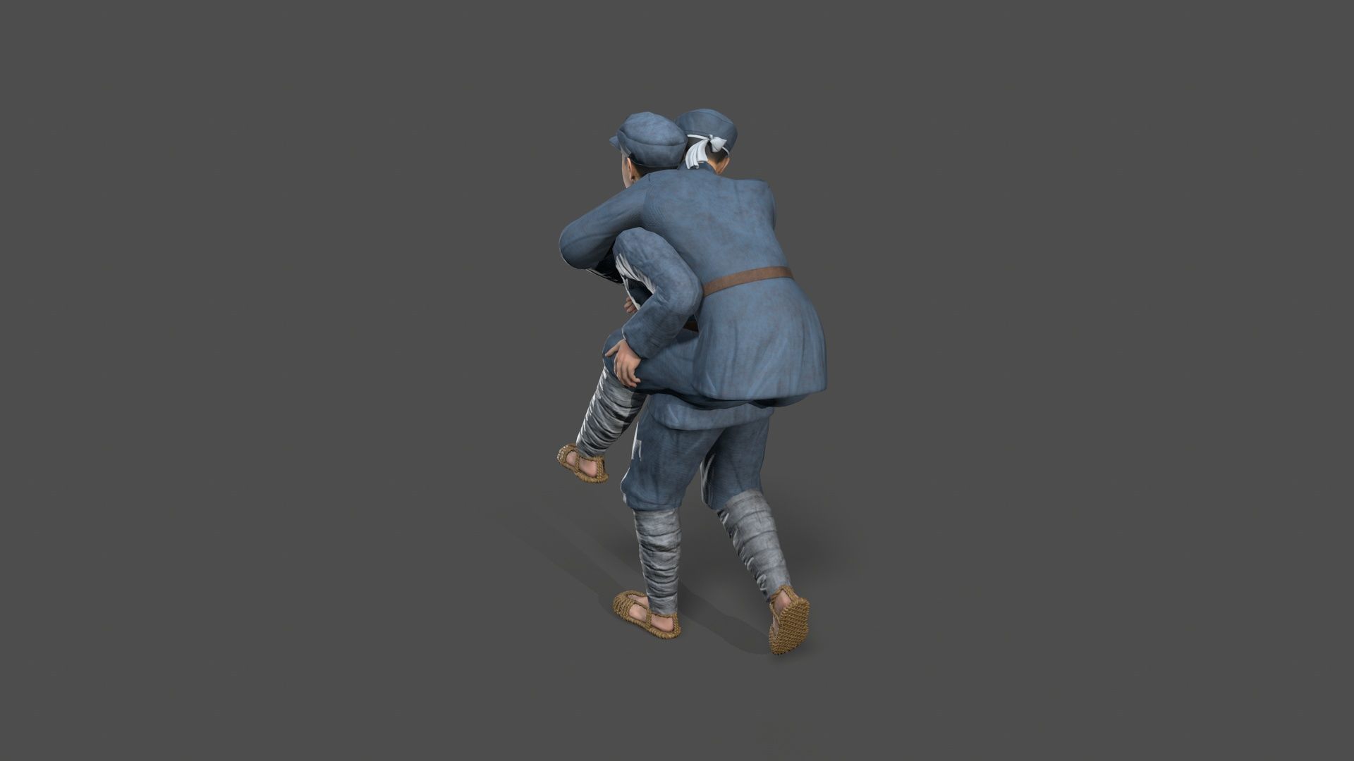 the wounded Low-poly 3D model_4