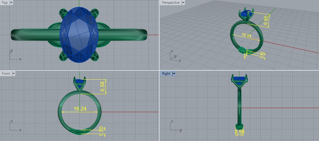 Solitaire ring Model 6154 3D print model_5