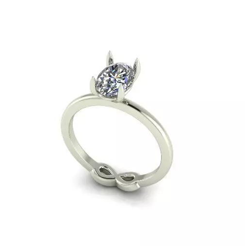 Solitaire ring Model 6154 3D print model_0