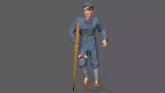 the wounded Low-poly 3D model
