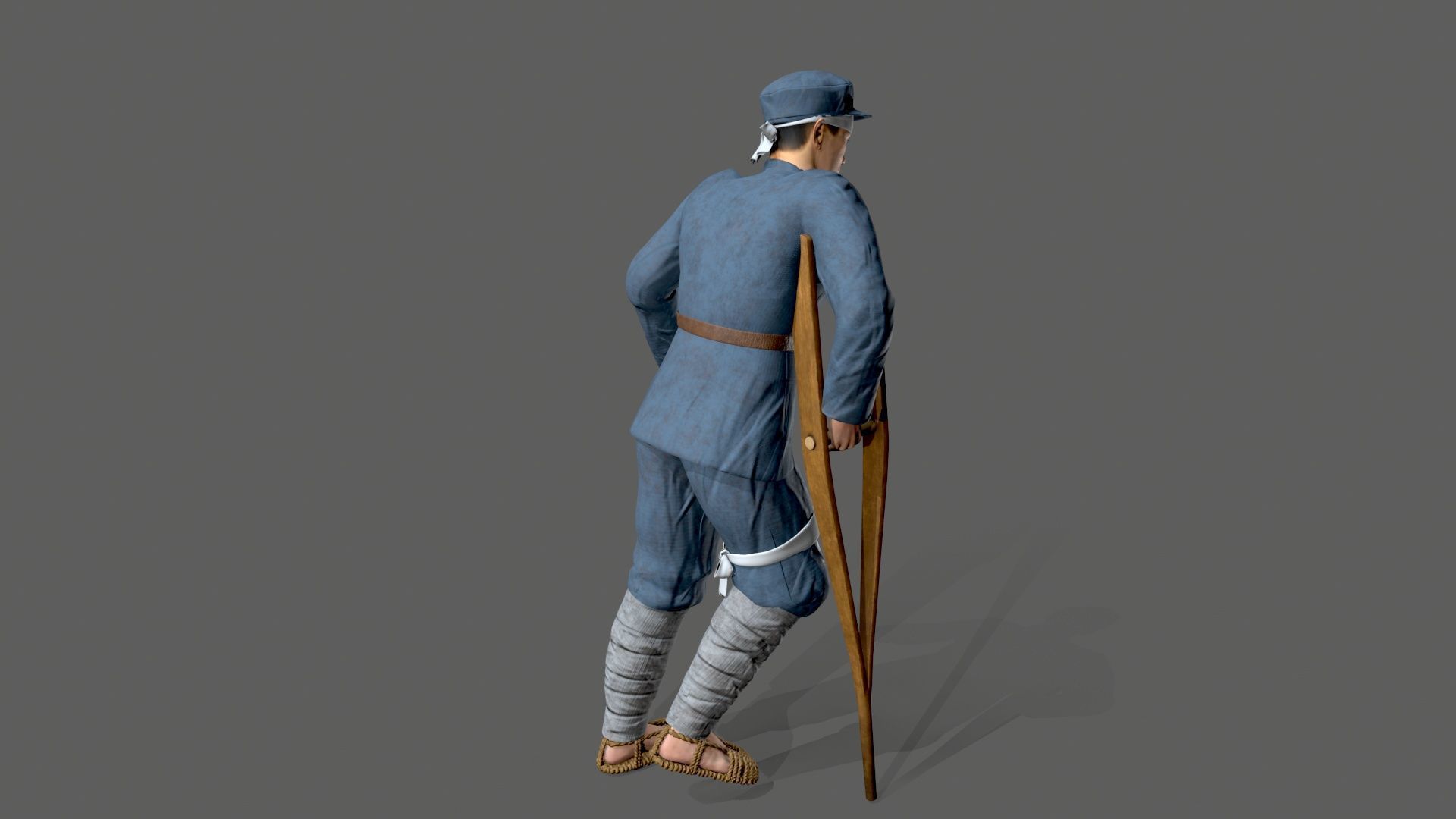 the wounded Low-poly 3D model_3