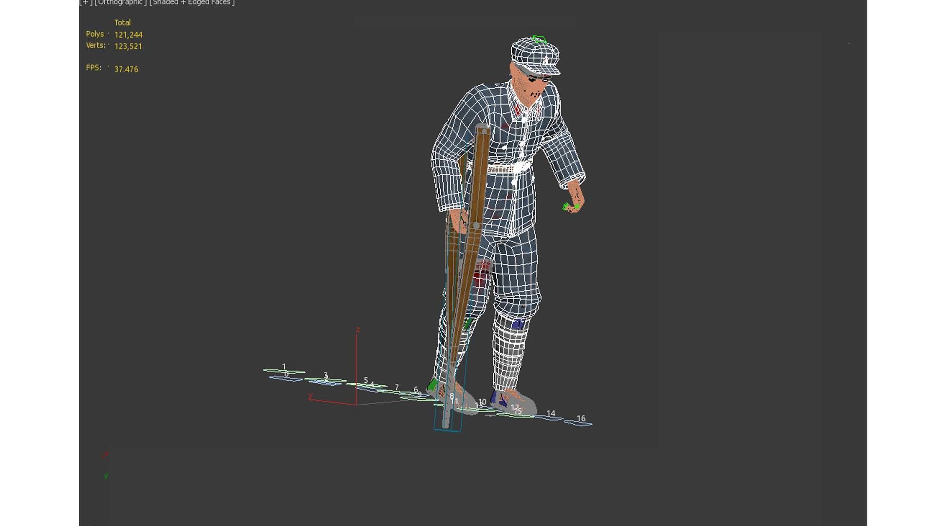 the wounded Low-poly 3D model_12