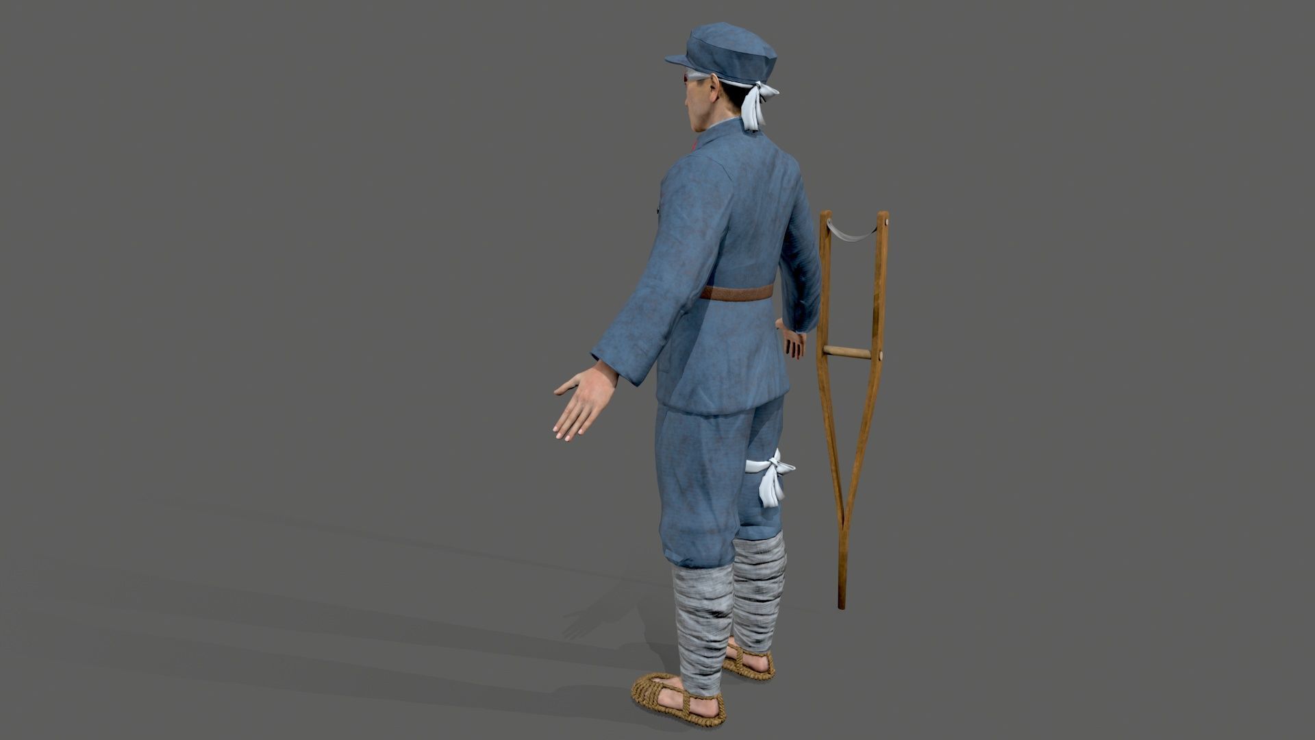the wounded Low-poly 3D model_7