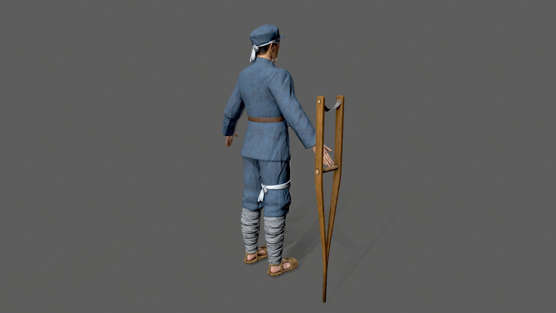the wounded Low-poly 3D model_8