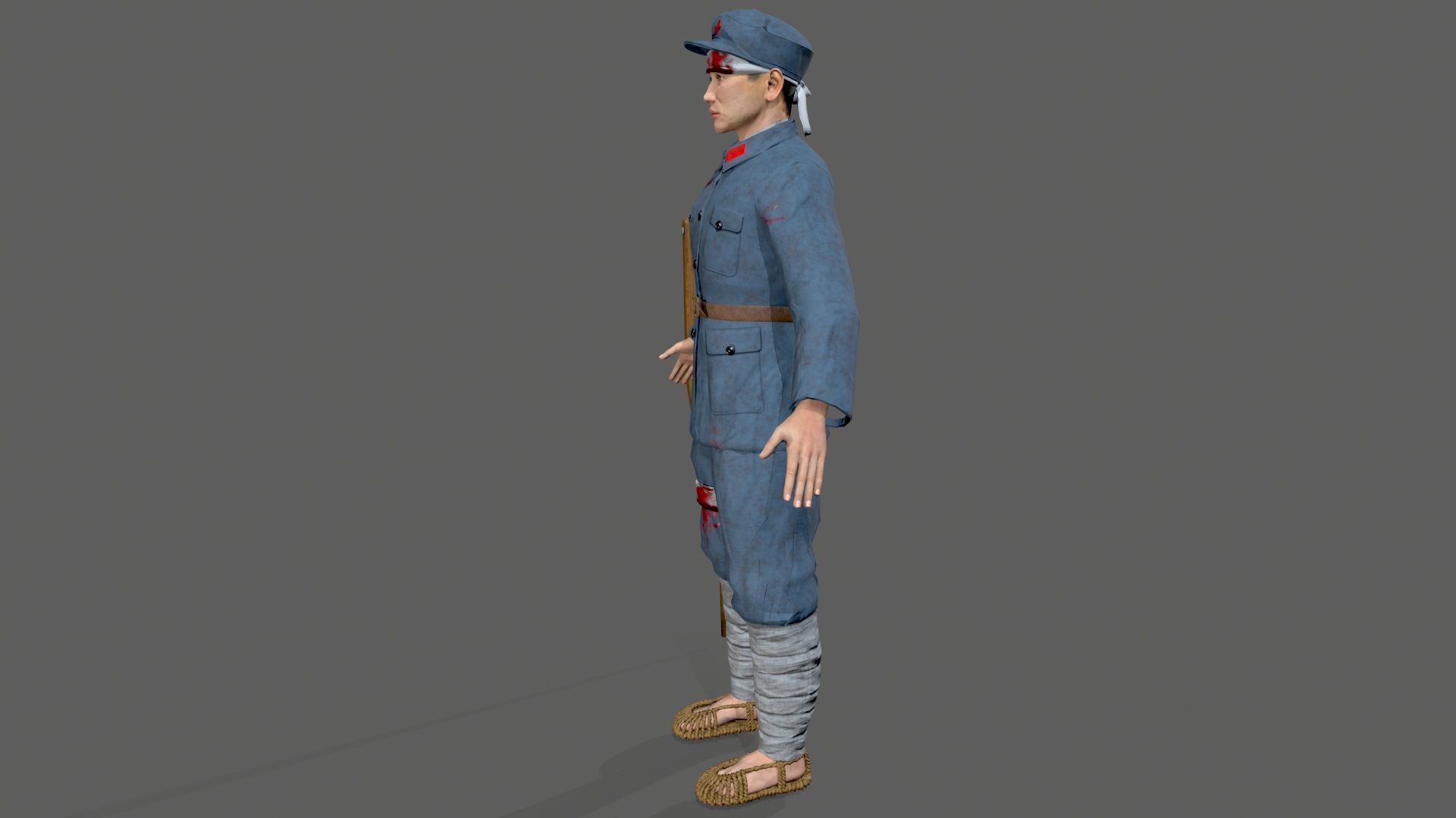 the wounded Low-poly 3D model_6