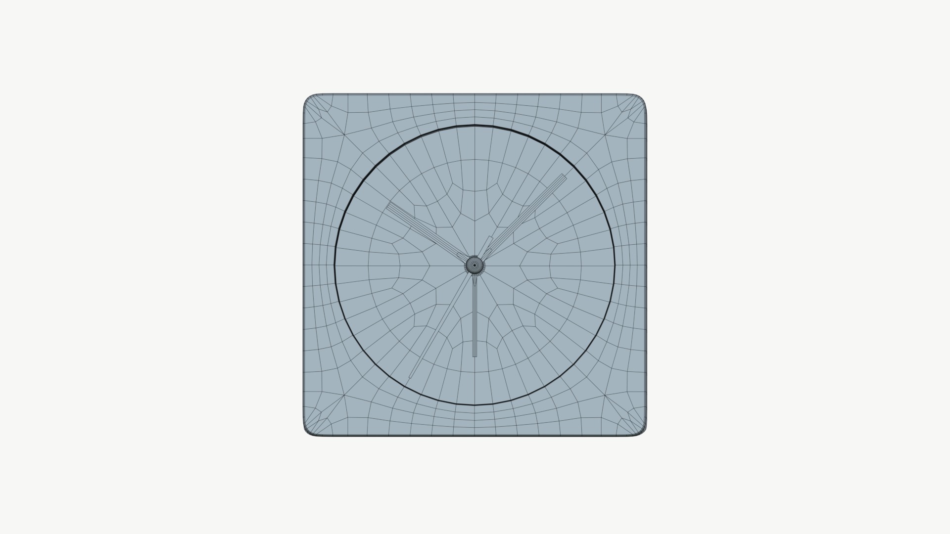 Wooden Table Clock Low-poly 3D model_6