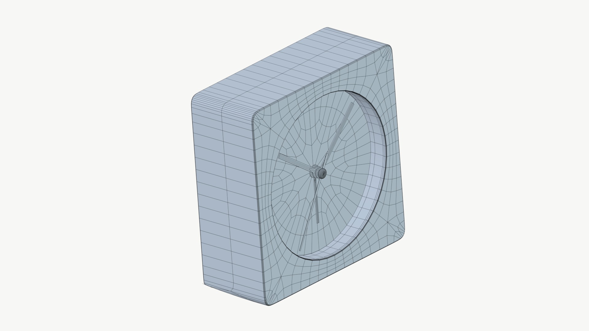 Wooden Table Clock Low-poly 3D model_7