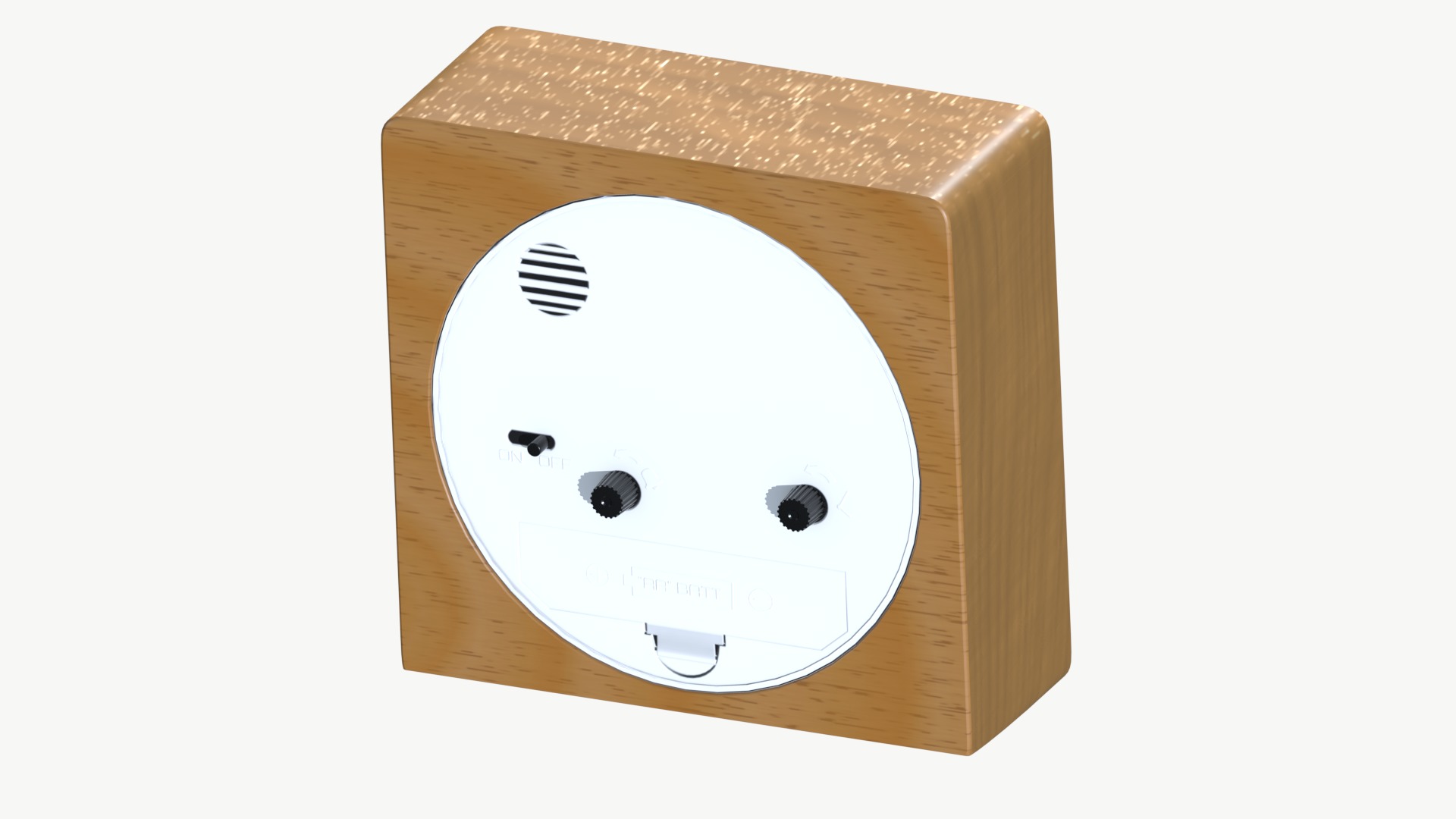 Wooden Table Clock Low-poly 3D model_3