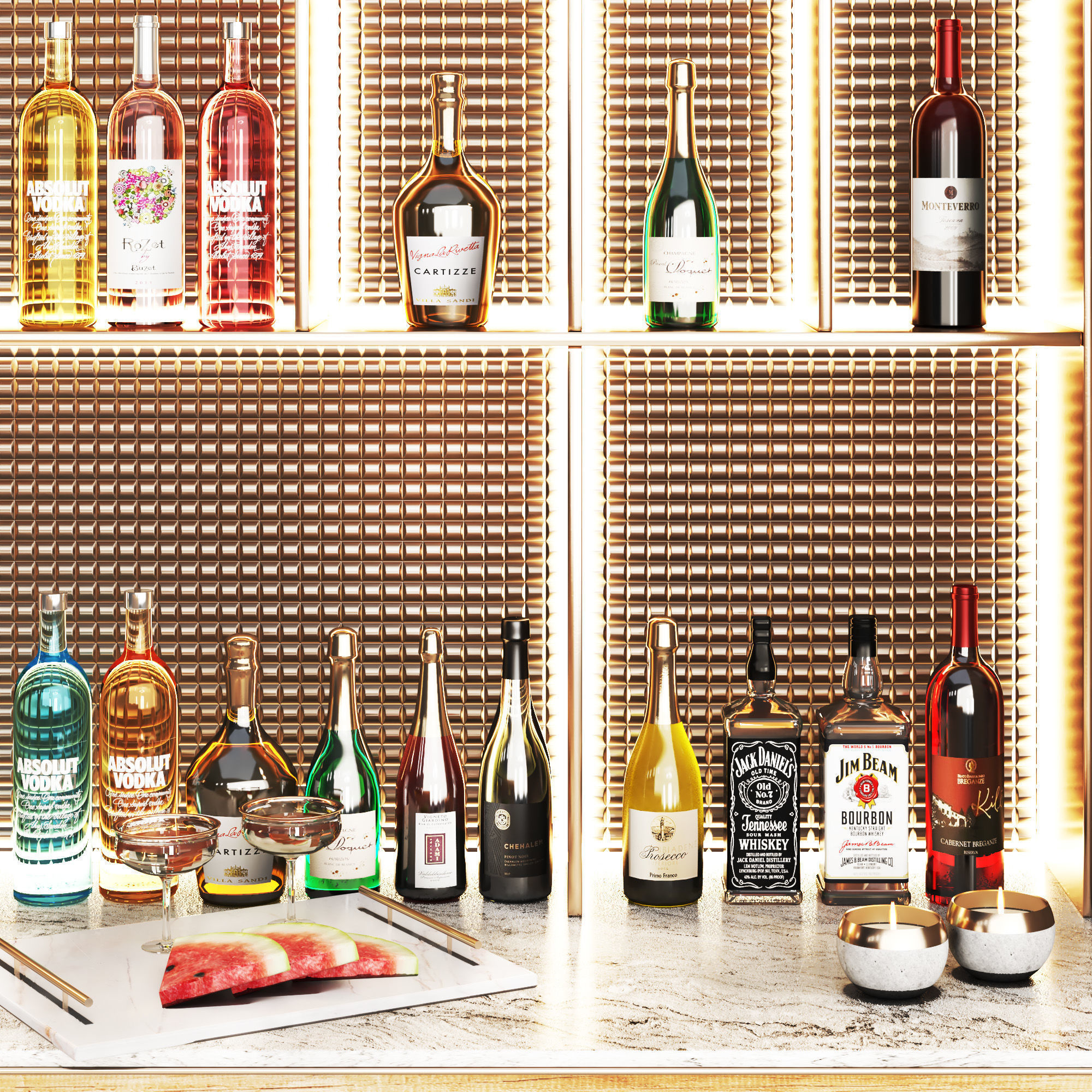 Cafe 14 Bar Restaurant foodcourt Low-poly 3D model_7