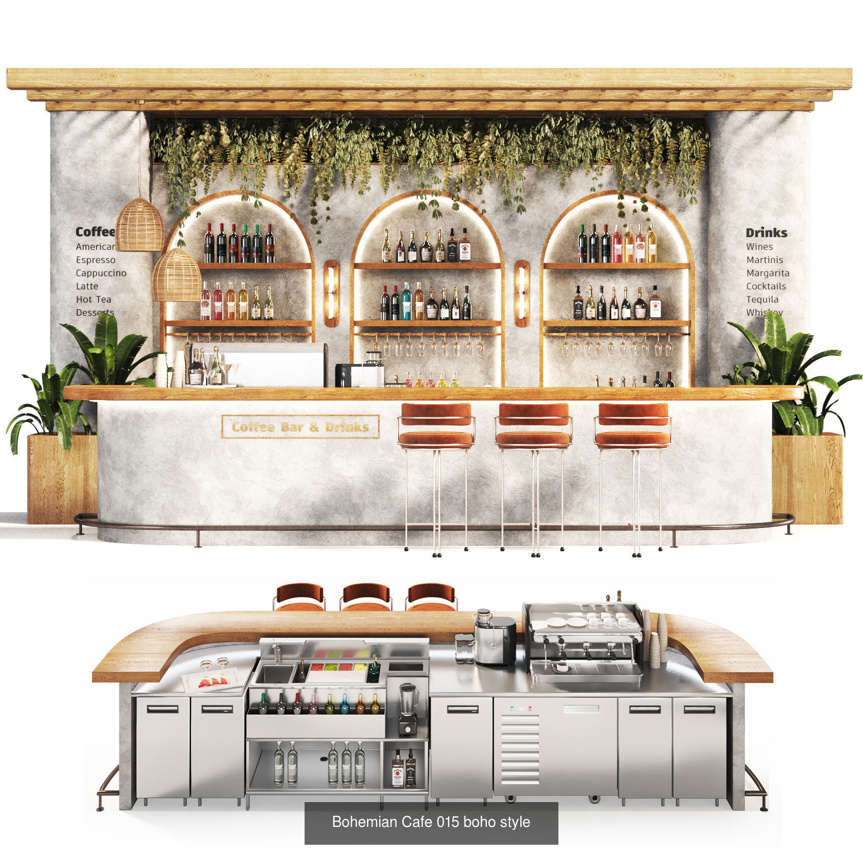 Cafe Restaurant Set 03 cocktail bars 3D Model Collection_6