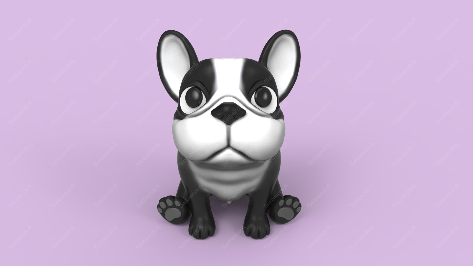 Cute French Bulldog STL for 3D print model_2