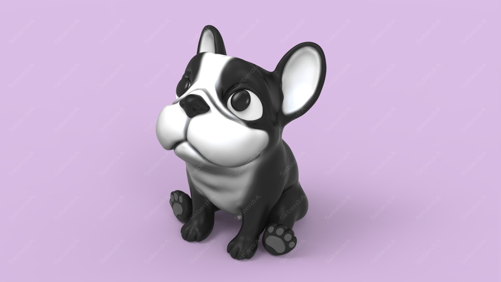 Cute French Bulldog STL for 3D print model_3