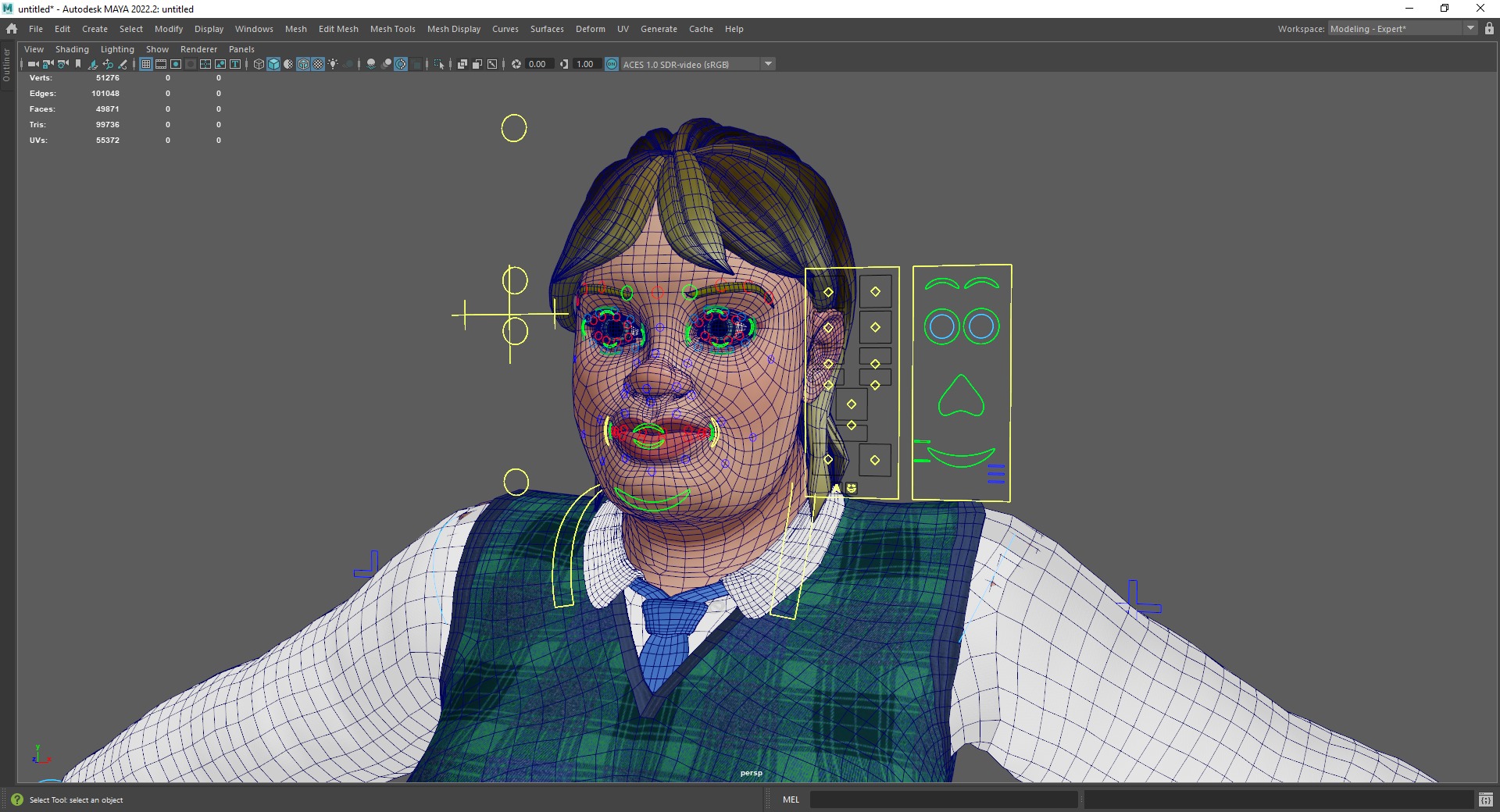 Plus-Size cartoon Student Girl with Uniform 3D Model Low-poly 3D model_25