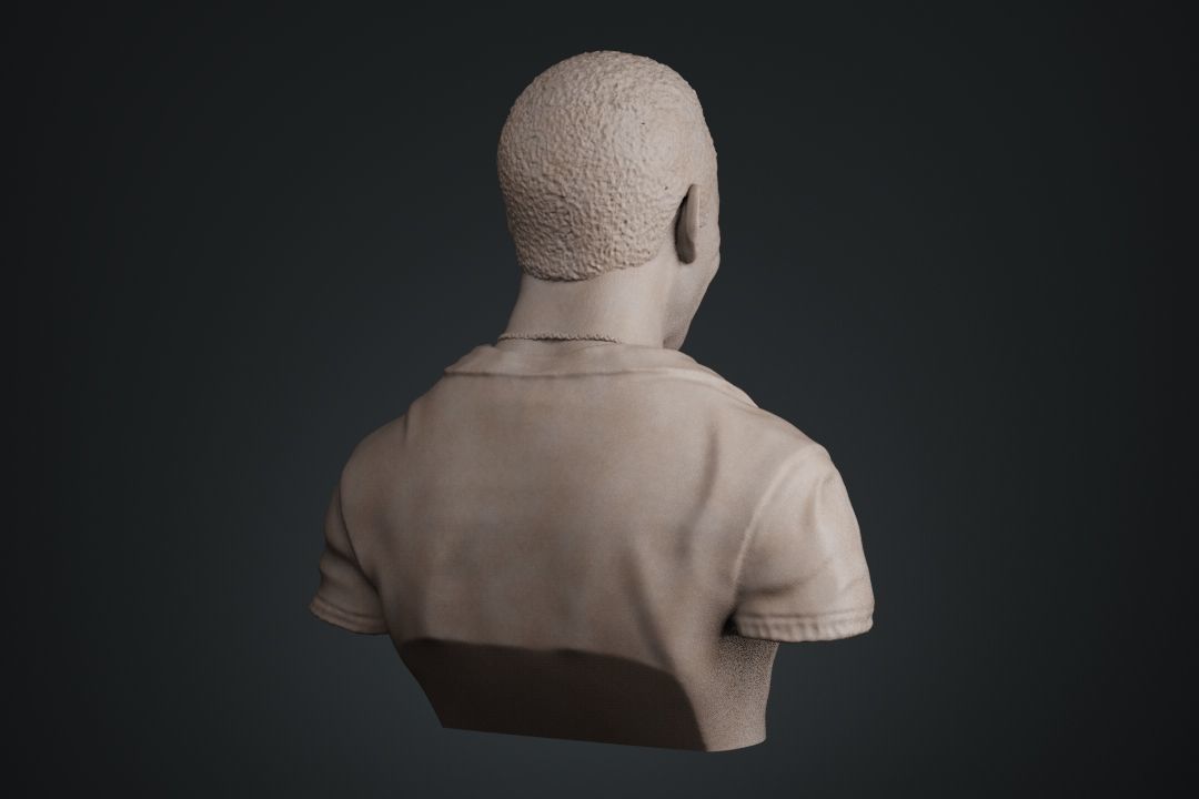 Pele Bust 3D print model_9